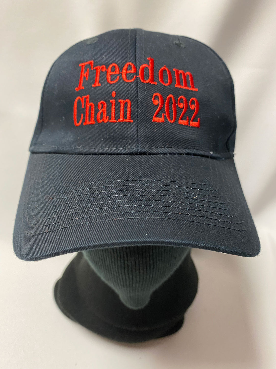 BALL CAP FREEDOM CHAIN 2022 - white embroidery on black