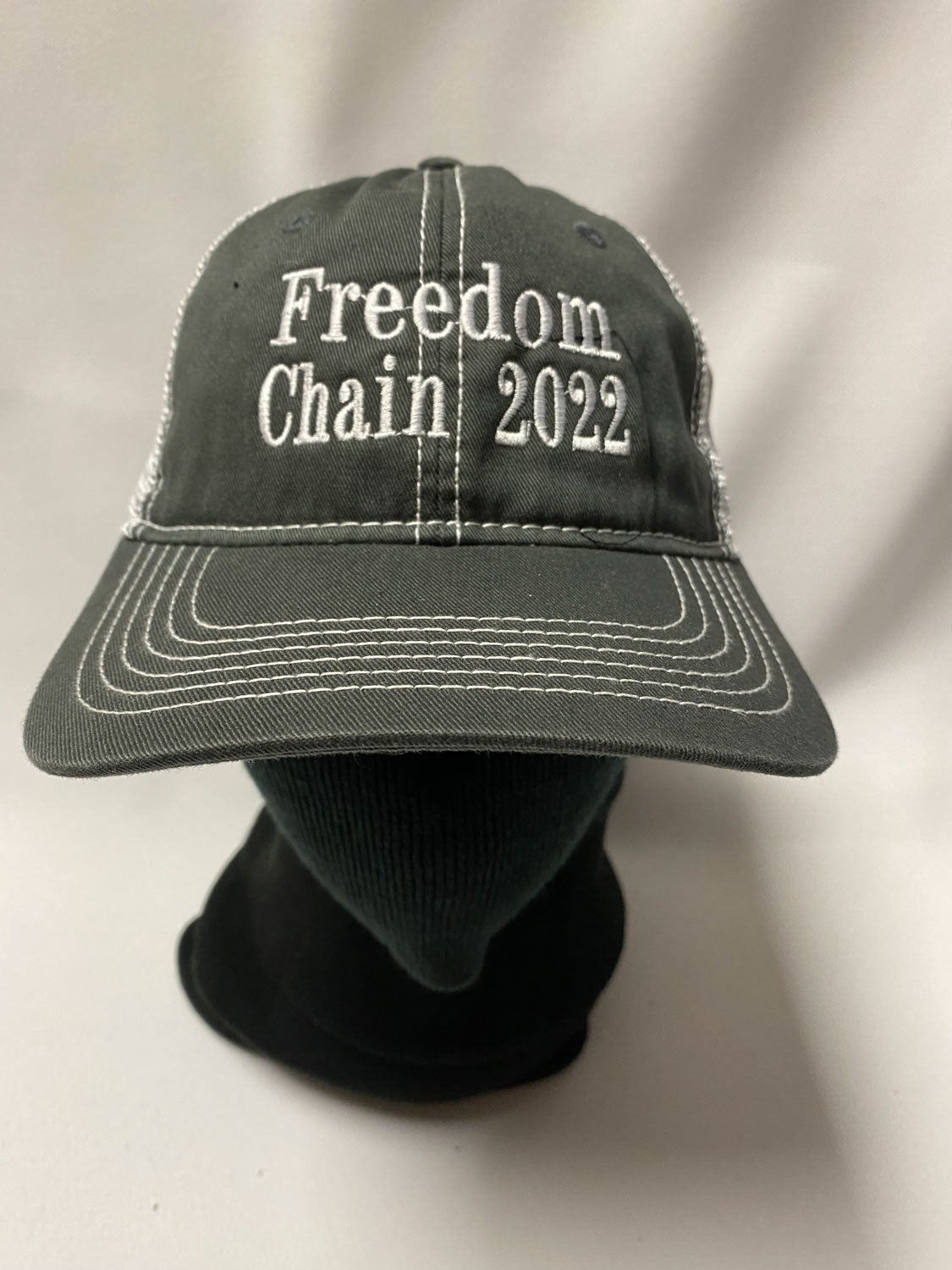 BALL CAP FREEDOM CHAIN 2022 - white embroidery on black