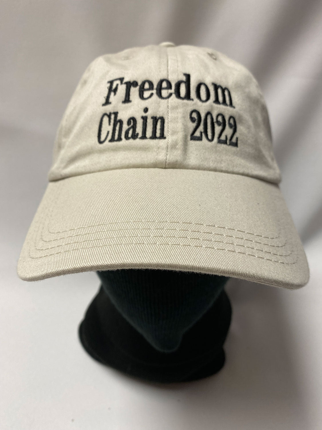 BALL CAP FREEDOM CHAIN 2022 - white embroidery on black