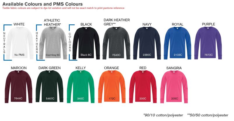 ATC™ EVERYDAY COTTON LONG SLEEVE YOUTH TEE. ATC1015Y