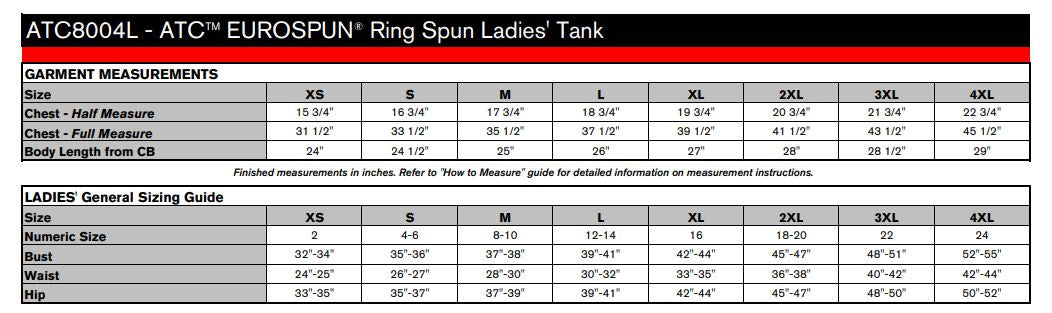 ATC™ EUROSPUN® RING SPUN LADIES' TANK. ATC8004L