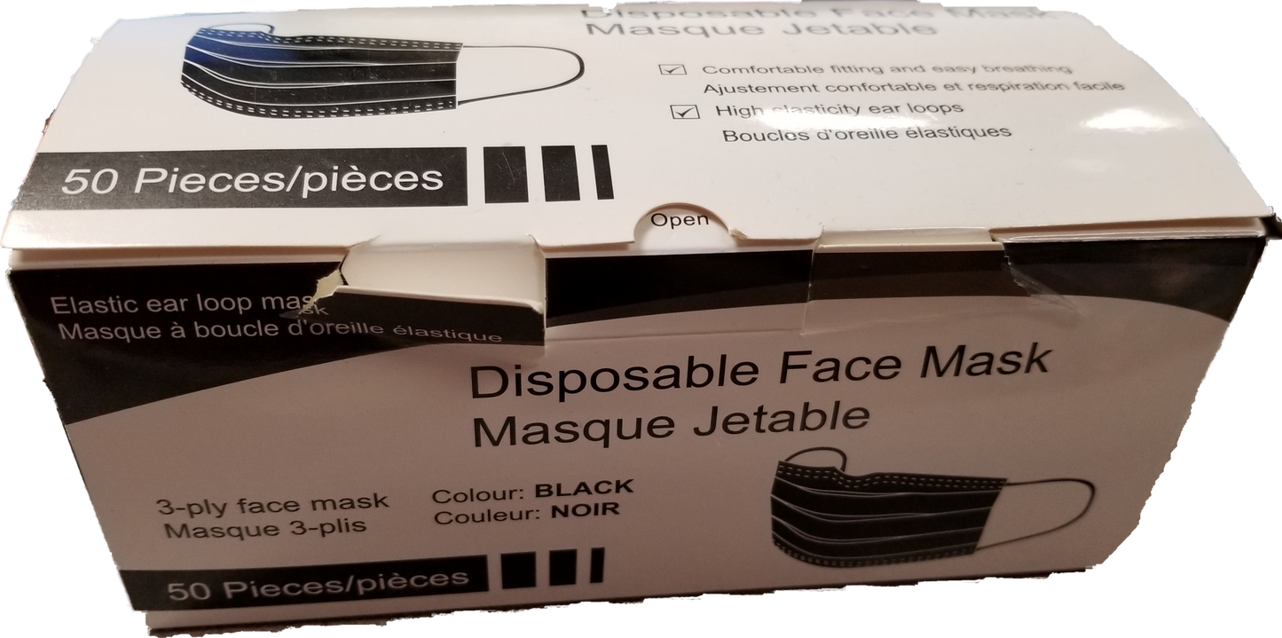 Disposable Face Masks - Black