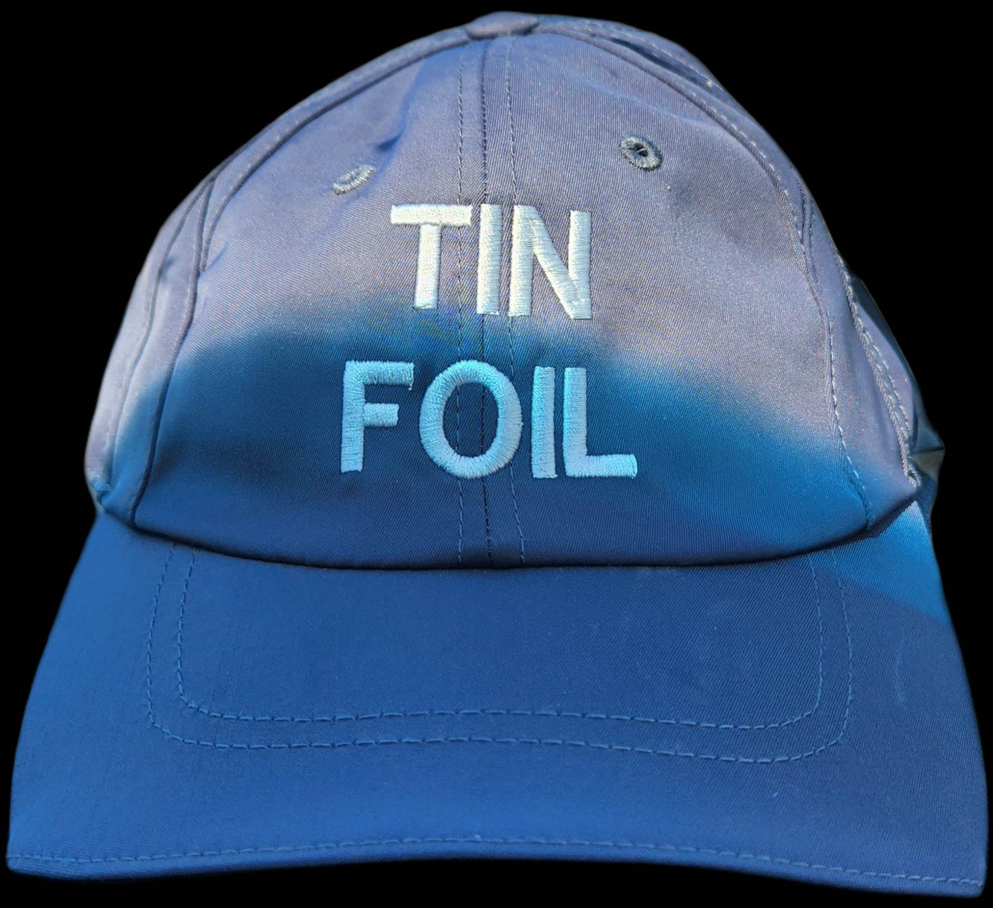 Blue Mesh Cap with Tin Foil Embroidery