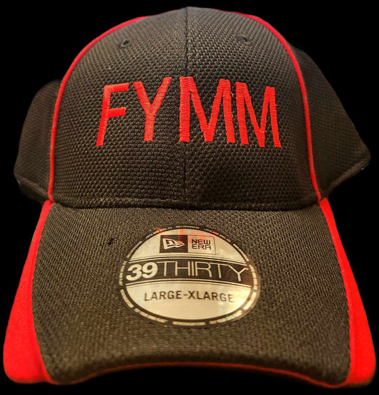 FYMM Hat - Black with red letter embroidery