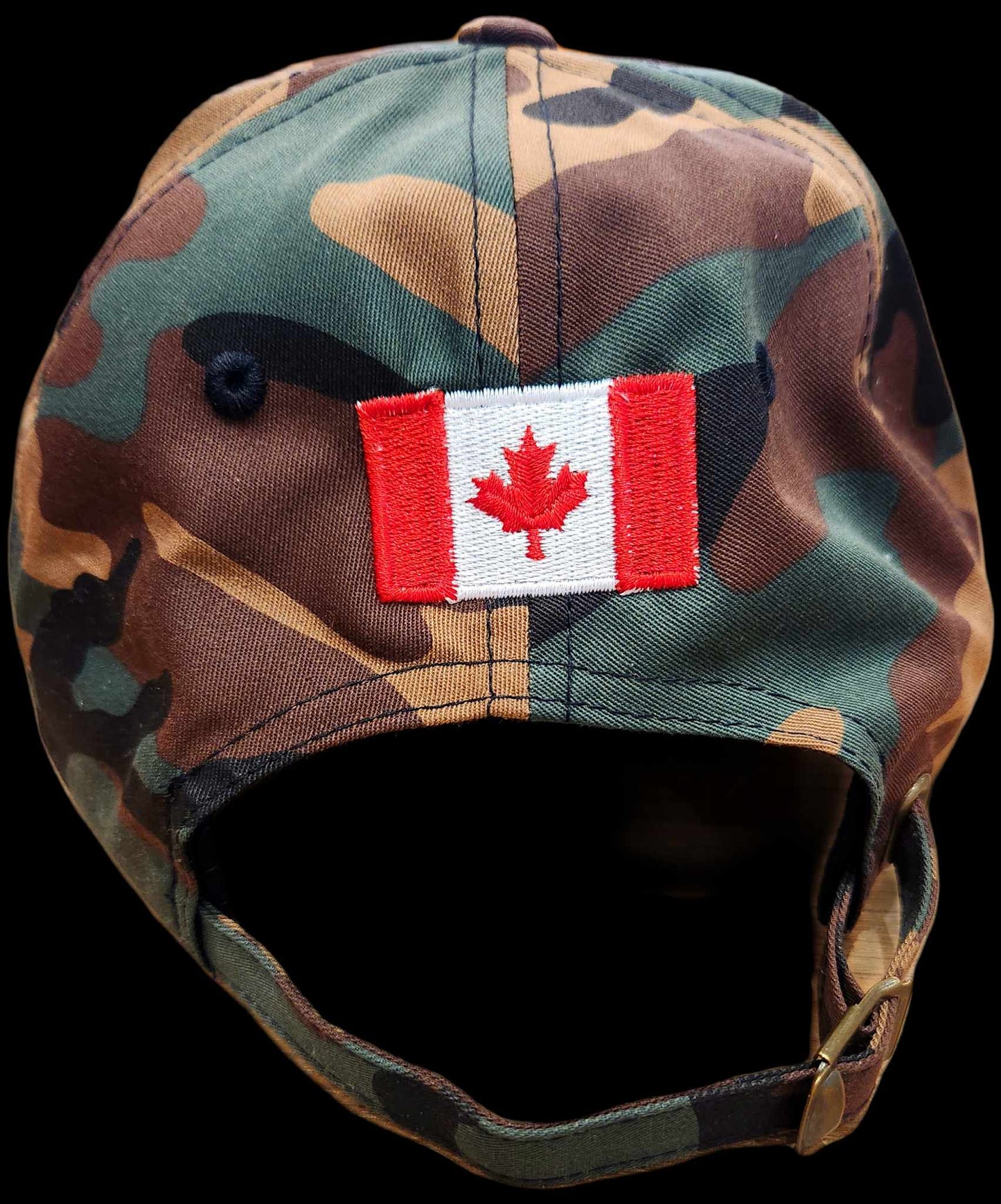 Camo Hat with Canada flag and Crown Embroidery