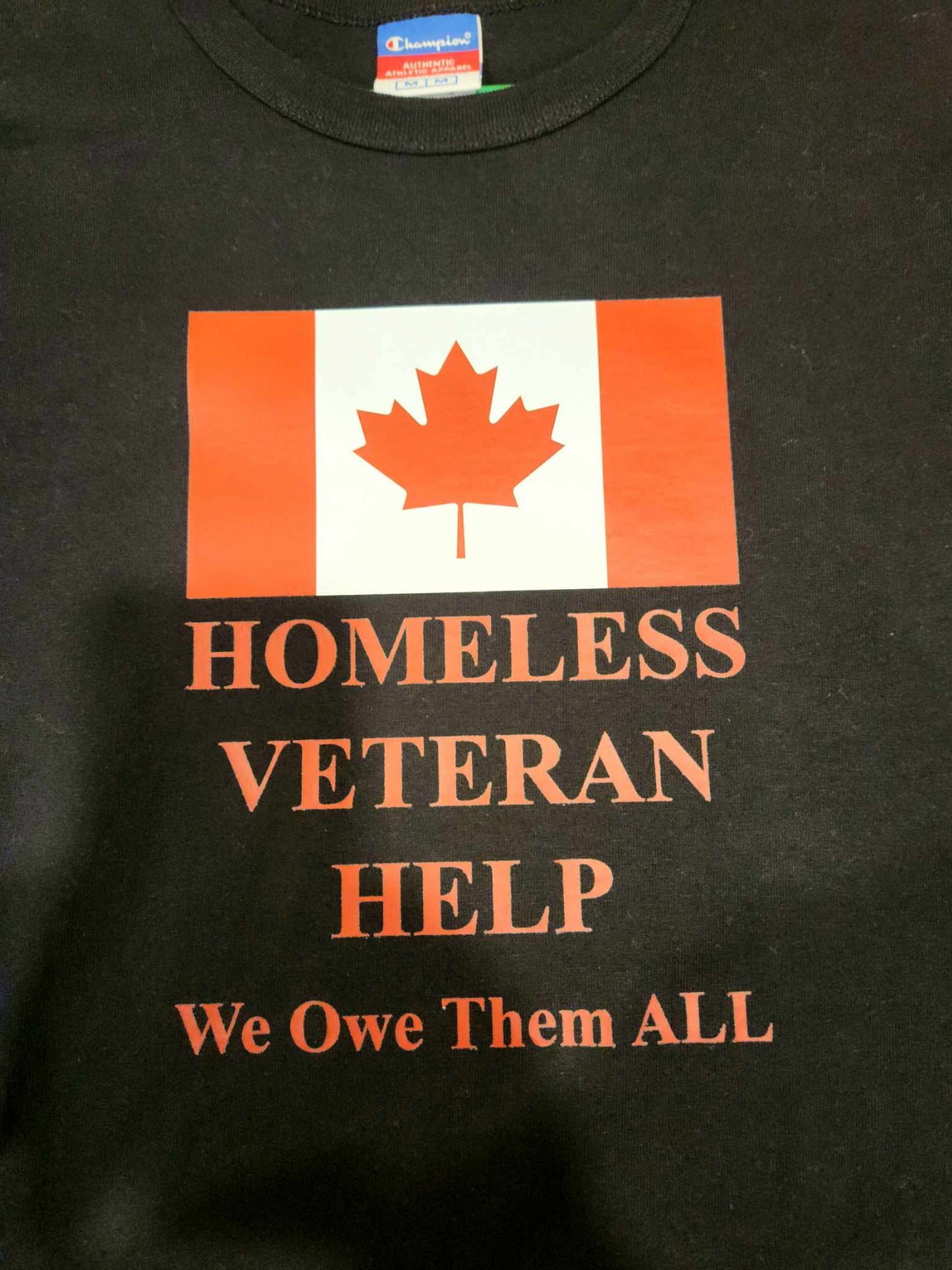 Homeless Veterans Black Long Sleeve T-Shirt - Cotton