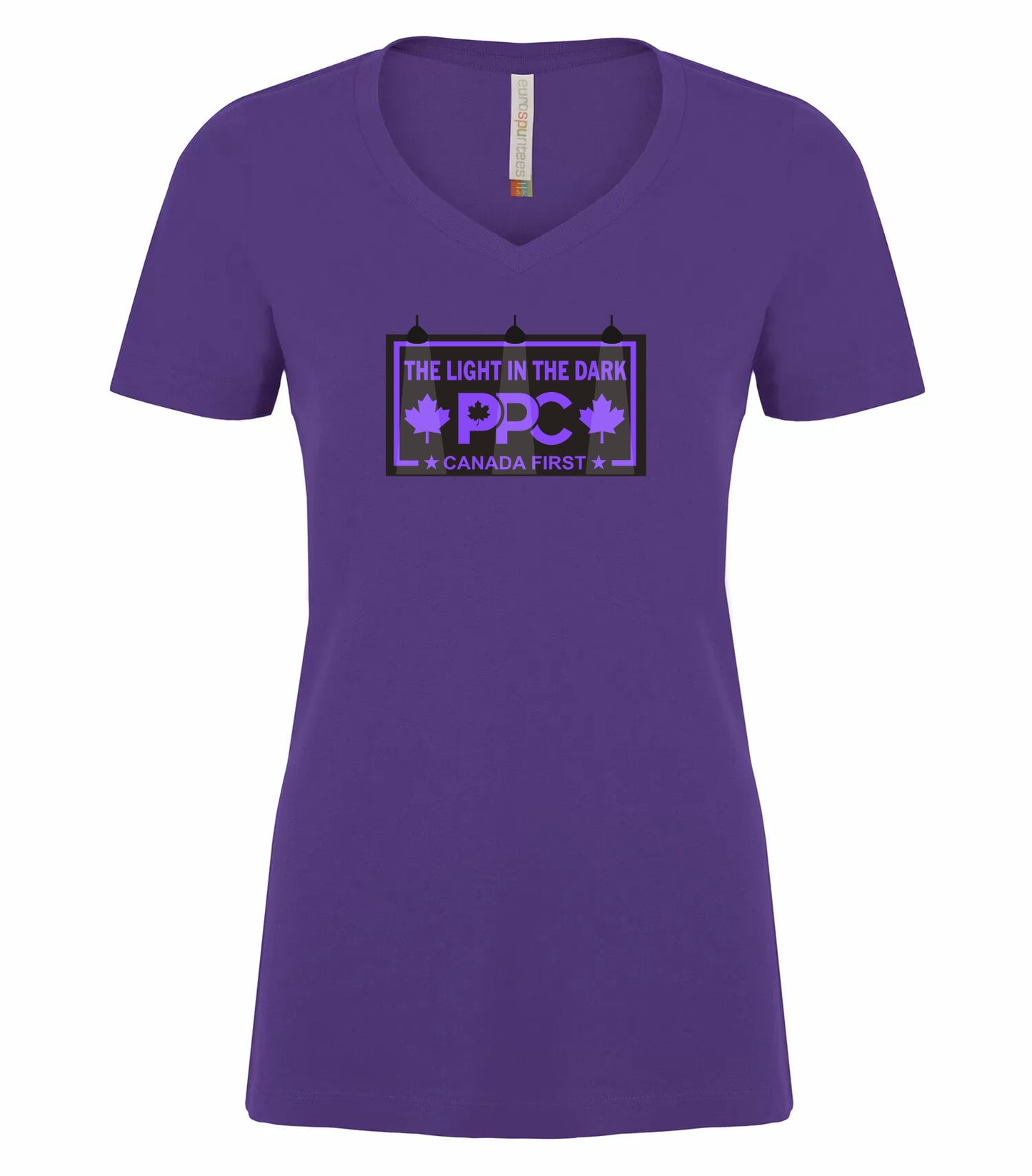 PPC - Purple Light In The Dark Ladies V-Neck T-Shirt (Candidate)