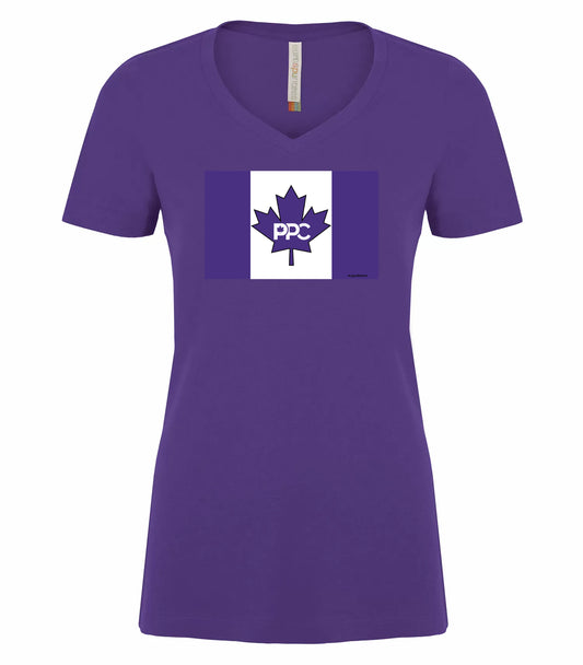 PPC - Purple PPC Leaf Ladies V-Neck T-Shirt (Candidate)