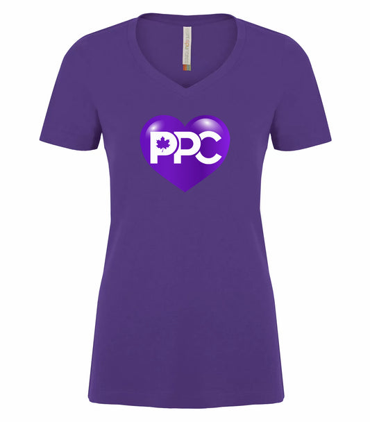 PPC - Purple Heart Ladies V-Neck T-Shirt (Candidate)