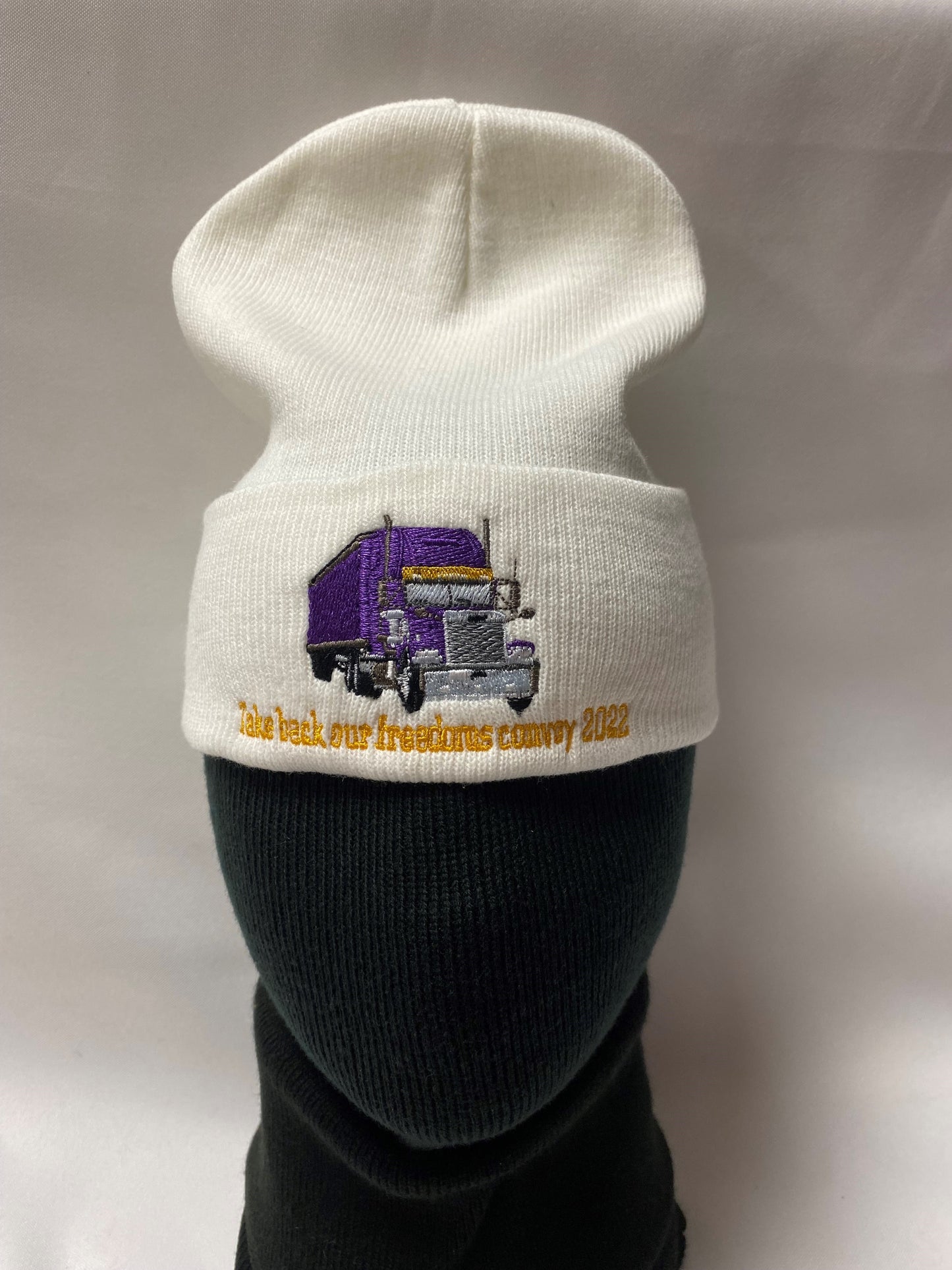 TRUCKER TOQUE white: "Take back our freedoms convoy 2022"