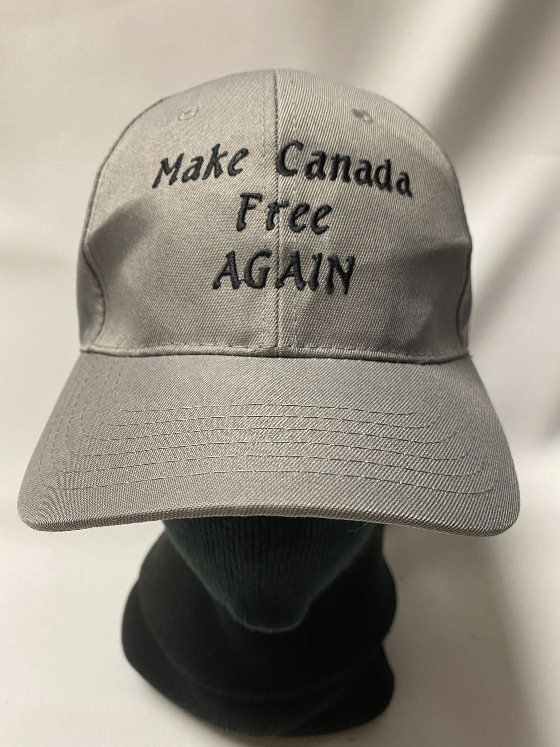 BALL CAP "MAKE CANADA FREE AGAIN" 2022 - black embroidery on grey